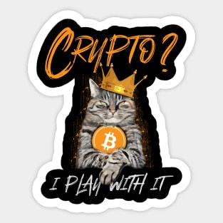 Cat Holding Bitcoin Sticker